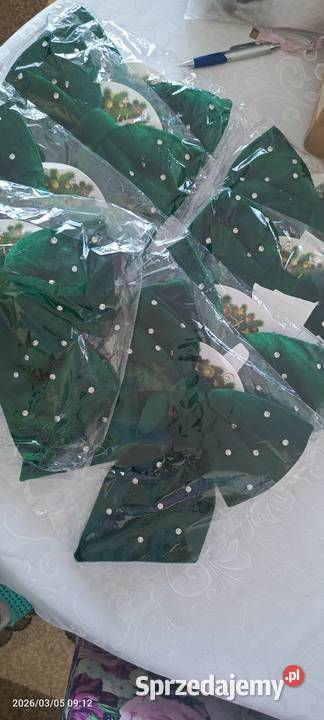 Kokardy 20x23 zielone 8 sztuk Boże Narodzenie Zamość