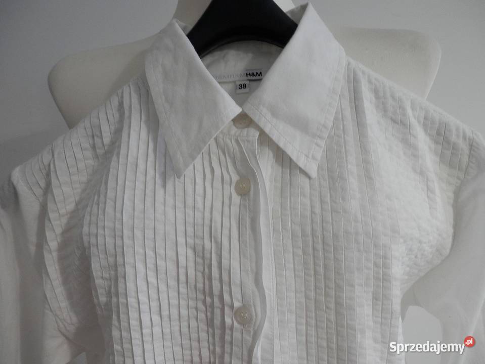 Koszula Bawełniana Biała Długa Taliowana HM 38