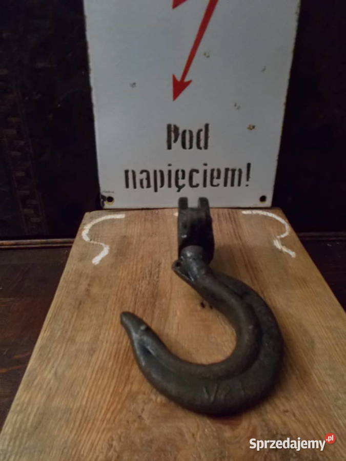 Stary Stalowy Hak do Wciągarki PRL Vintage Szczecin