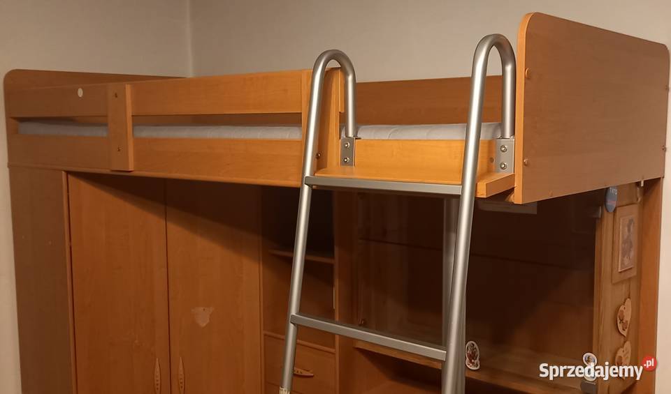 Łóżko piętrowe dziecka z szafką i biurkiem Kraków