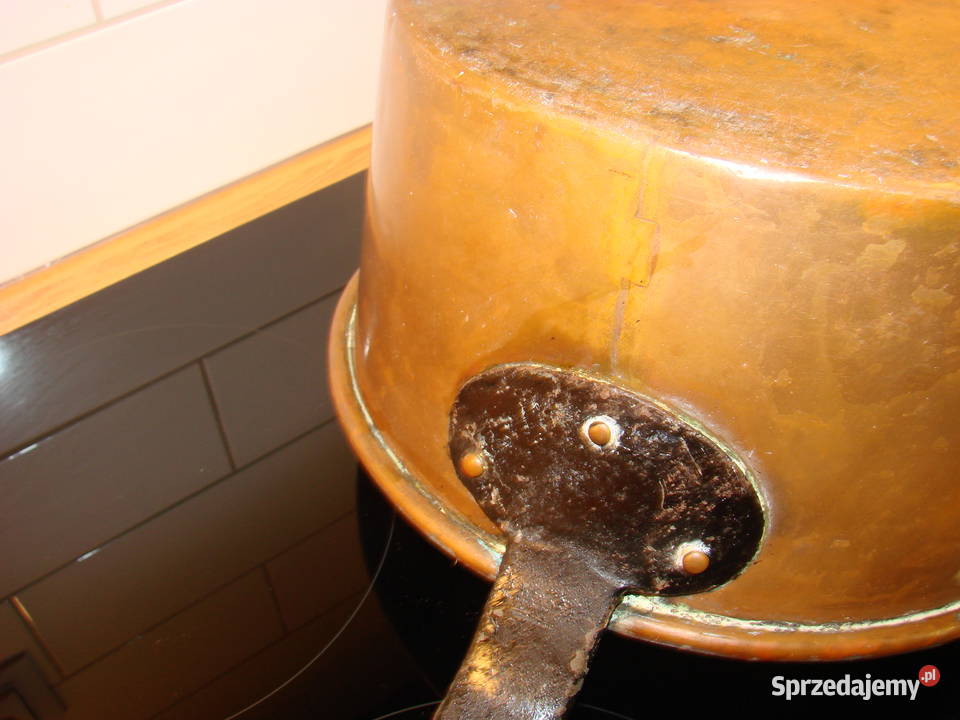 duży stary miedziany rondel pomorskie