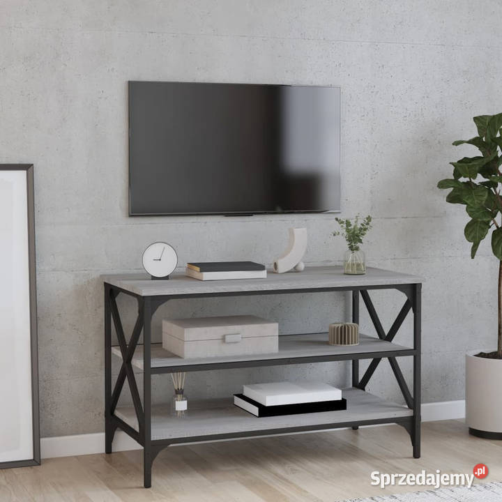 Szafka pod telewizor szary dąb sonoma 80x40x50