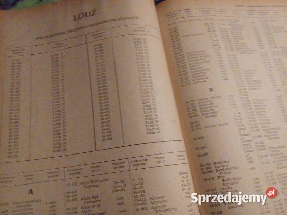 Spis pocztowych numerów adresowych 1973 adresy Łódź