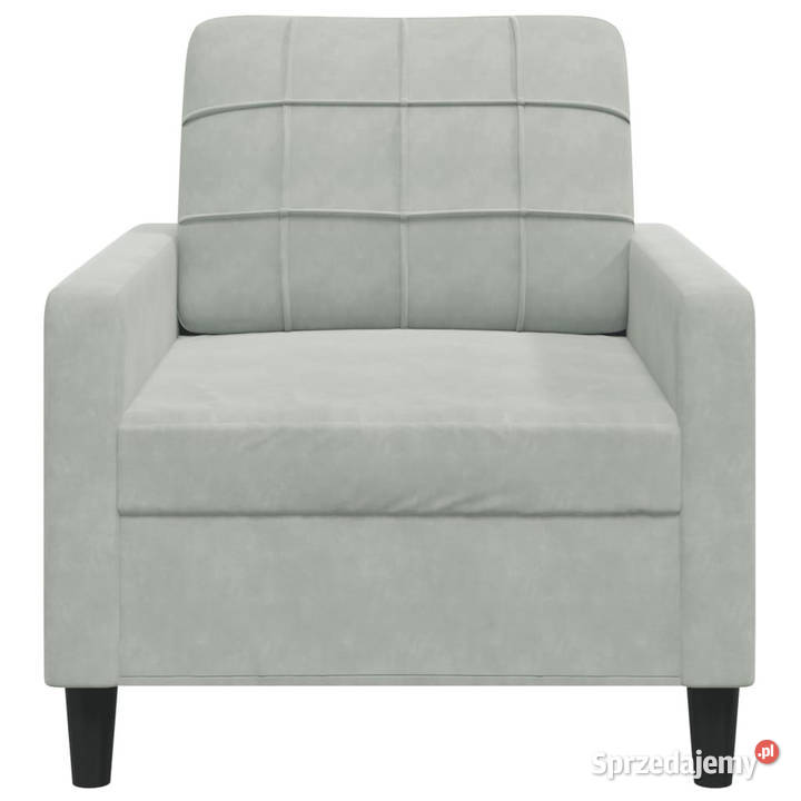 Fotel jasnoszary 60 obity aksamitem WM4007604