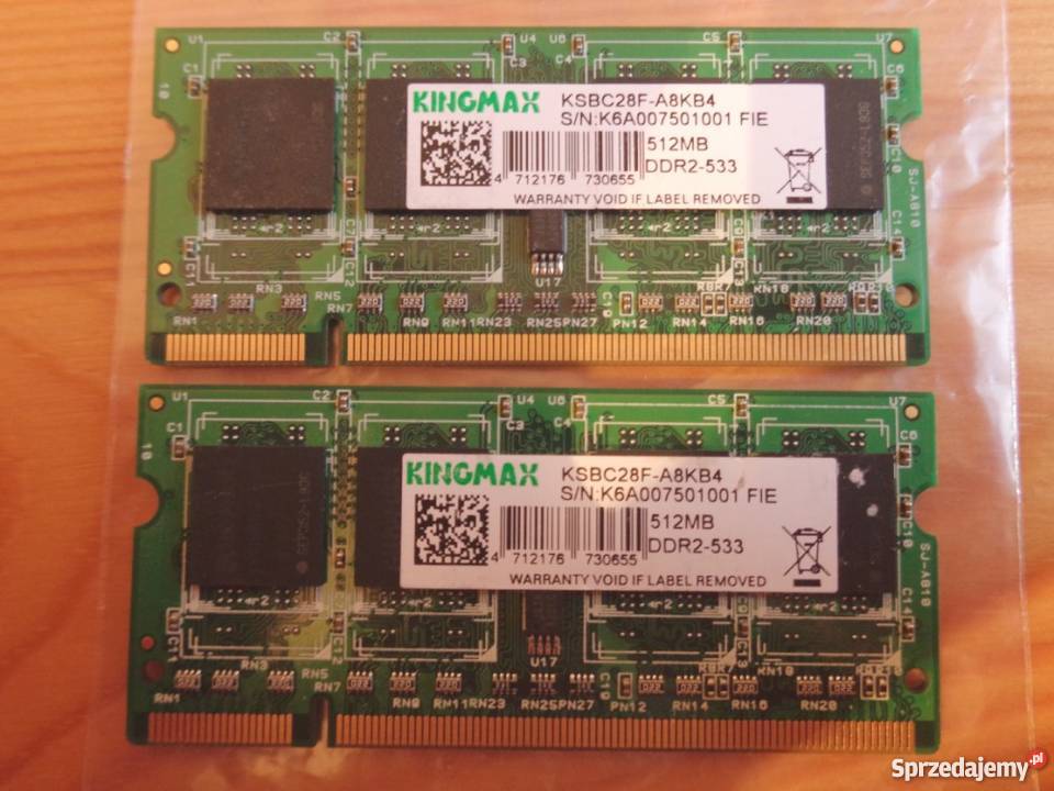 DDR2 533 2x512MB testowana 100 sprawna DDR2 małopolskie Kraków