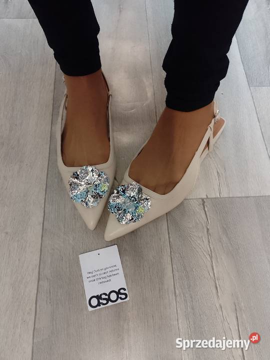 42 ASOS Design Beżowe bogato zdobione baleriny z Kraków
