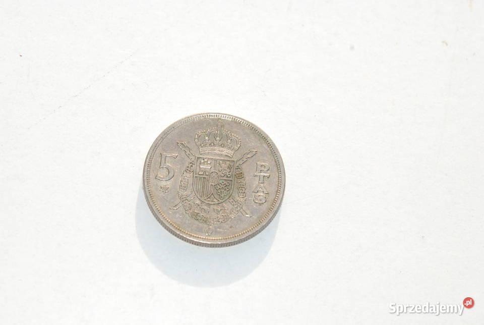 Stara moneta 5 peset ptas Hiszpania 1975 unikat Cieszyn