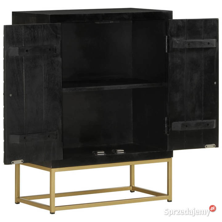 Szafka z 2 drzwiczek czarnozłota 55x30x75 drewno Warszawa