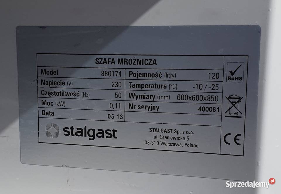 Zamrażarka podblatowa 222525 Warszawa sprzedam