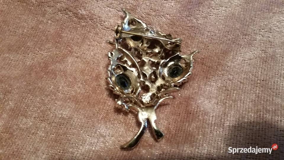 Stara angielska broszk wiązanka perłowoczarna Ochojno sprzedam