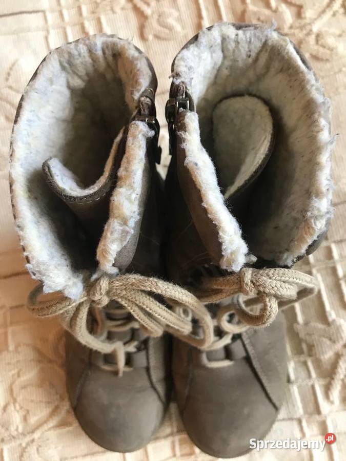 Wysokie buty zimowe r 37nat zamsz nat futerko w skóra Zbąszynek
