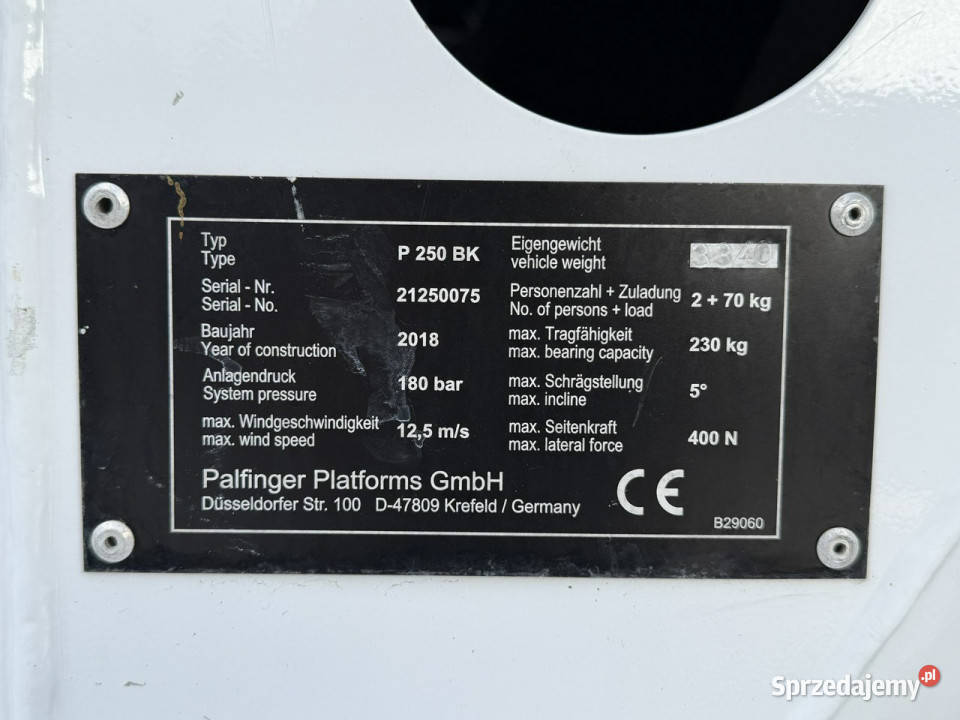 Mercedes Sprinter Podnośnik Koszowy 25m 136KM Widełki
