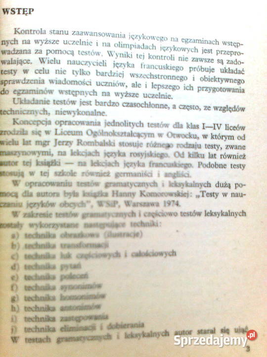 Testy w języku francuskim Jan Duliniec Warszawa
