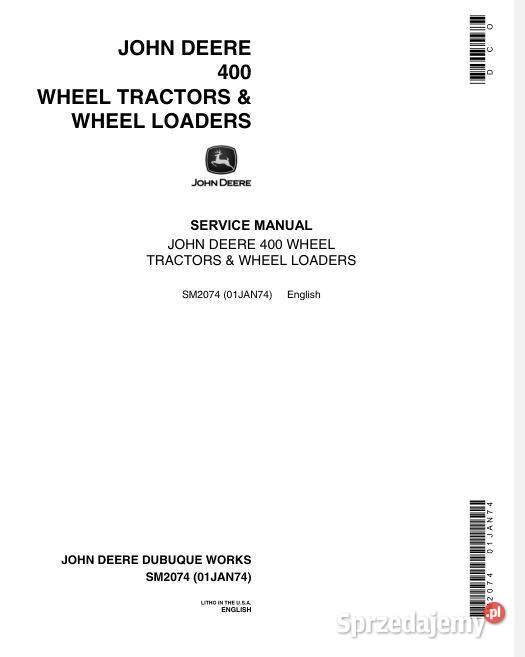 John Deere 400 koparko ładowarka instrukcja Kielce sprzedam