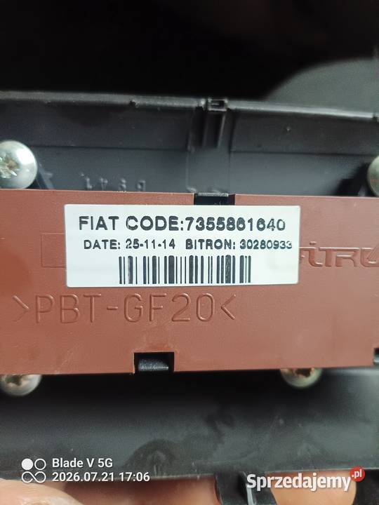Włącznik świateł awaryjnych fiat Ducato Jumper Wyposażenie elektryczne lubelskie Lublin