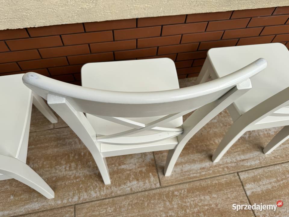 Krzesła białe krzyżaki 4 do stołu krzesło Garwolin sprzedam