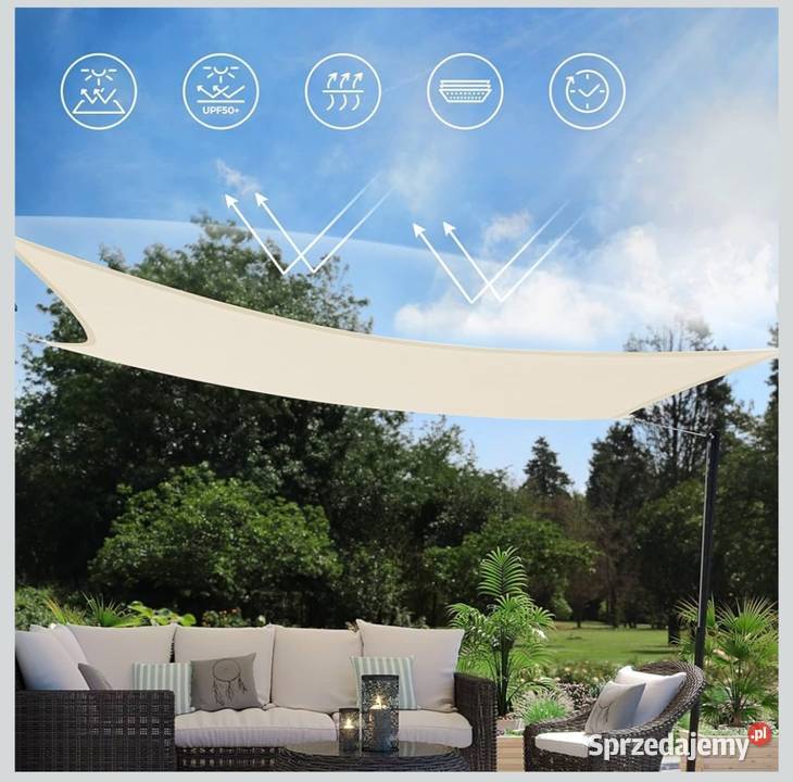 żagiel przeciwsłoneczny 5x5 m HDPE oddychający lubuskie Gorzów Wielkopolski