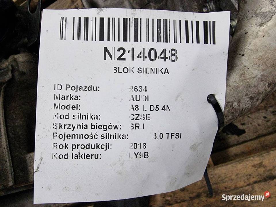 SILNIK DÓŁ AUDI A8 L D5 4N CZS CZSE 30 TFSI Lipno