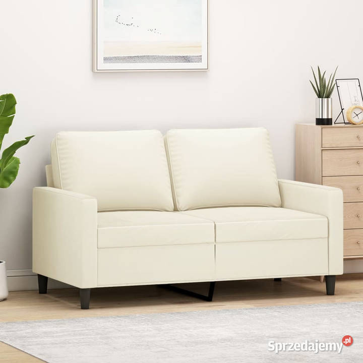 Sofa 2osobowa kremowy 120 tapicerowana aksamitem Sofy i kanapy Warszawa