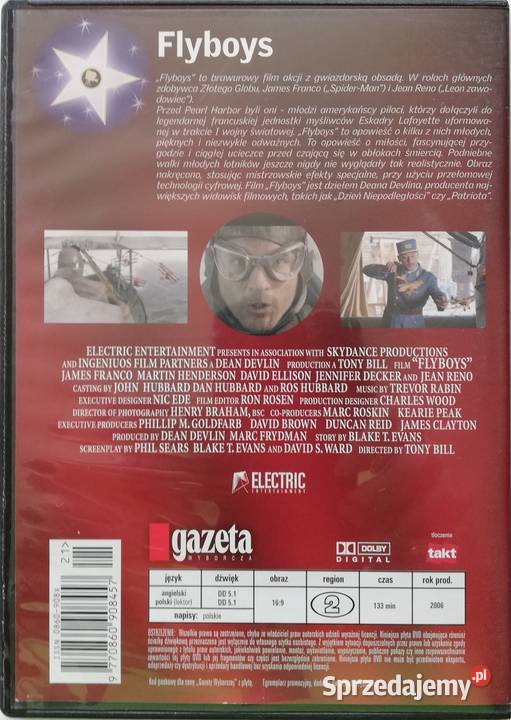 FlyBoys DVD Jean Reno James Franco Martin DVD Łódź sprzedam