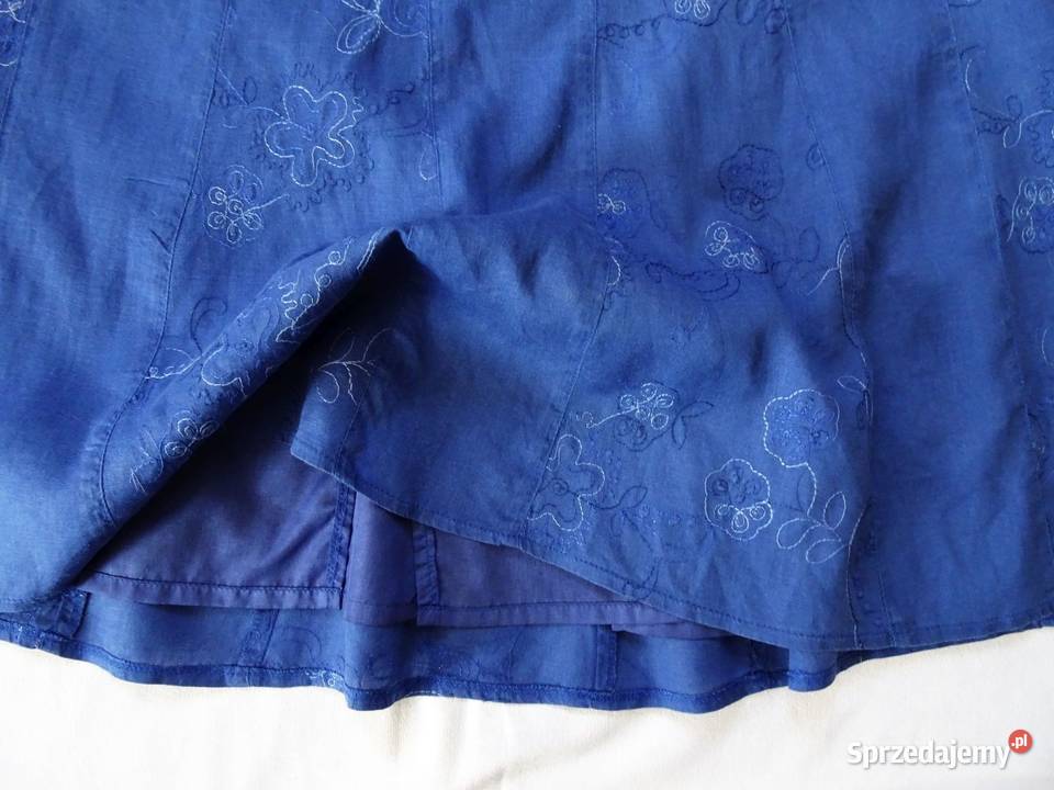 Lniana Spódnica Haftowana Len 100 44 46 Nowy Sącz sprzedam