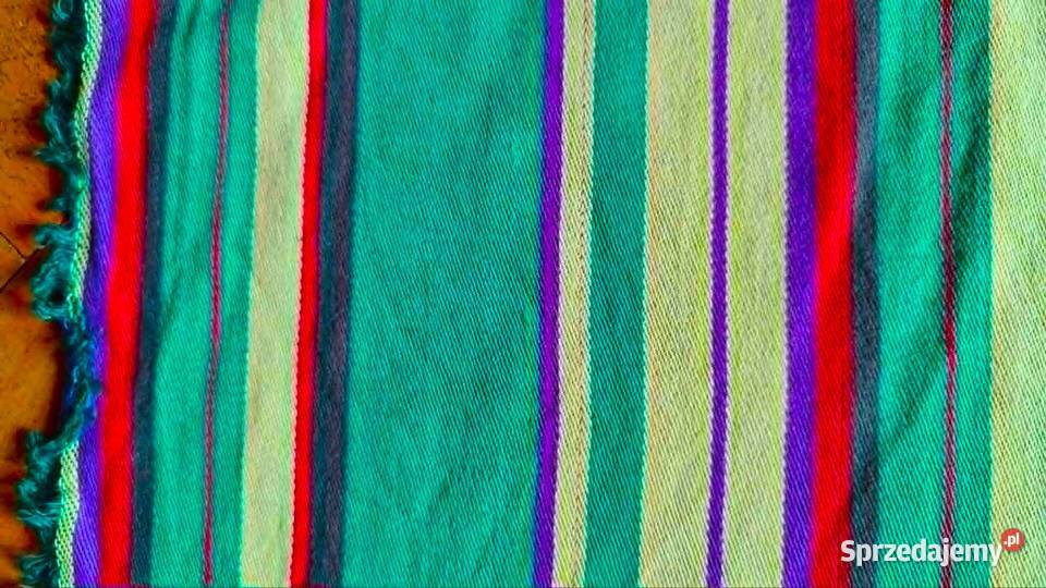 Piękny wełniany koc pled kilim narzuta folk sprzedam
