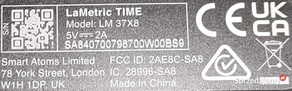 Lametric TIME LM 37X8 Zegar Stacja Pogody Radio stołowy