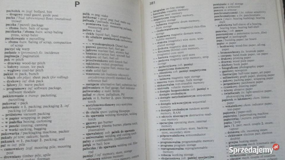 Mały słownik techniczny ang pol pol ang technika Łódź sprzedam
