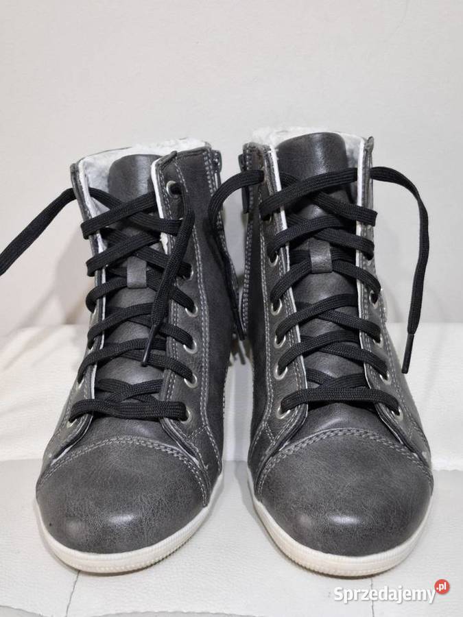 Alley 37 ocieplane botki sneakersy wiosenne czarny Obuwie sportowe małopolskie