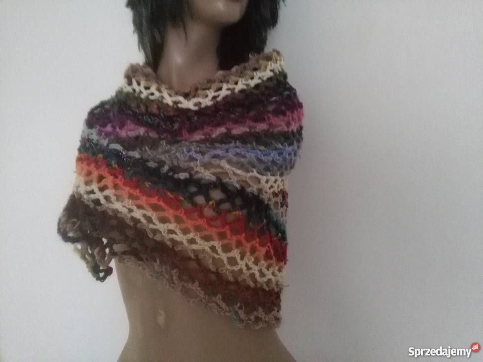 Ręczna praca BOHO RETRO szal szalik komin chusta Gdynia