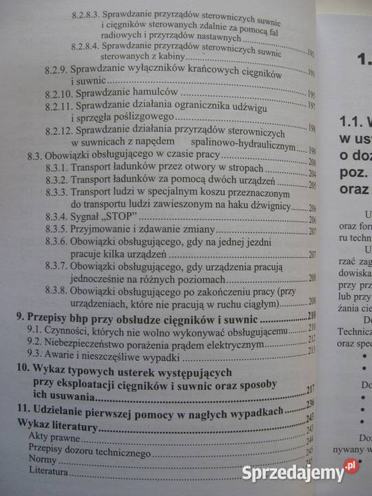 Budowa suwnic i cięgników ich obsługa Chimia Osięciny sprzedam