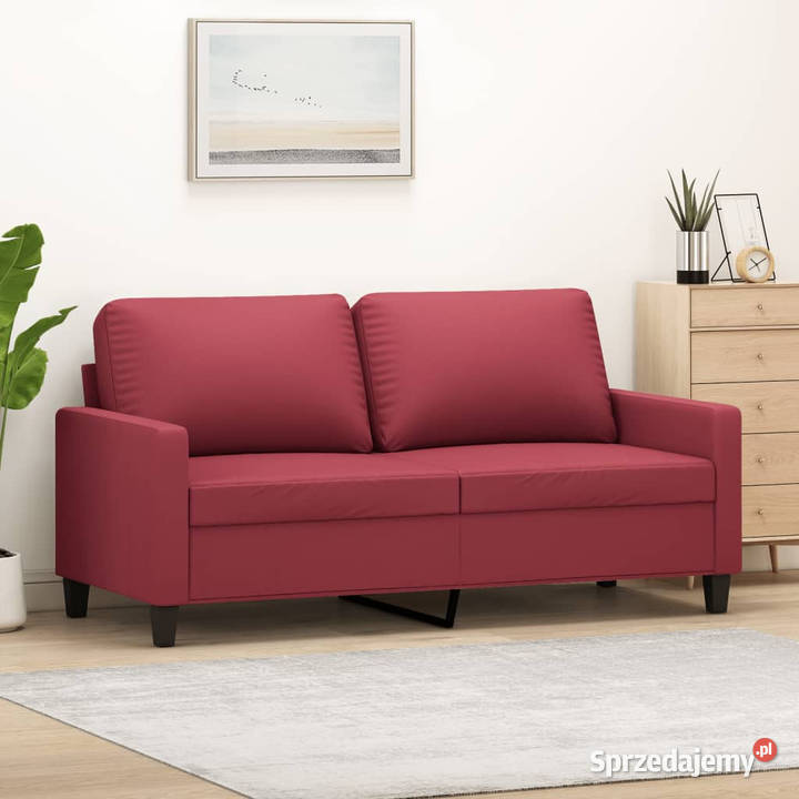 2osobowa sofa winna czerwień 140 sztuczna skóra sprzedam