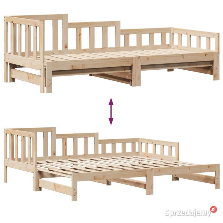 Sofa rozsuwana z szufladami bez materaca 80x200 Łóżka Meble mazowieckie