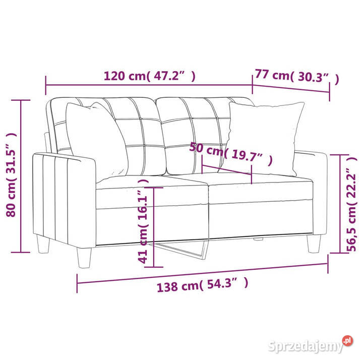 2os sofa z poduszkami winna czerwień 120 Warszawa