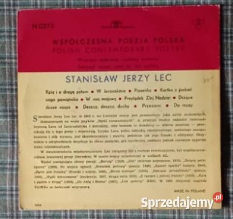 Stanisław Jerzy Lec Wiersze wybrane Lec płyta Łódź