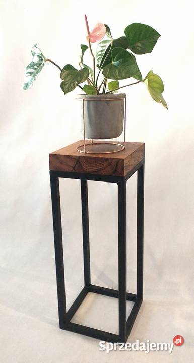 Kwietnik industrialny dąb lite drewno stal loft Długołęka sprzedam