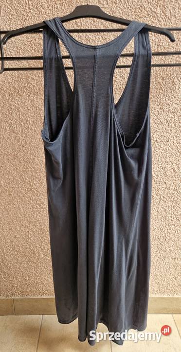 Sukienka Sandwich na ramiączkach granatowa Długość Midi Lublin