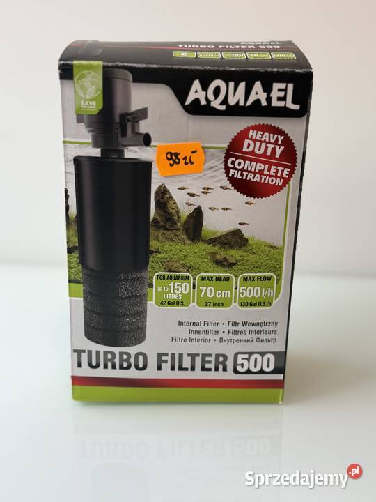 Filtr wewnętrzny AQUAEL TURBO FILTER 500 do 150l Gady i płazy Słupsk