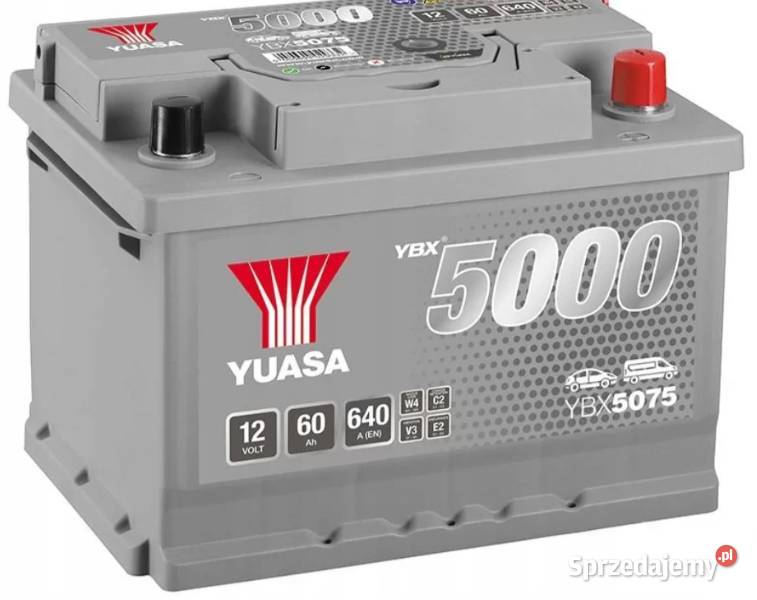 Akumulator Yuasa Silver 12V 60Ah 640A Prawy Plus osobowe Pruszków