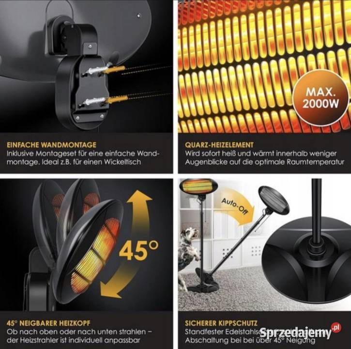 Promiennik podczerwieni grzejnik 2000W Kornica