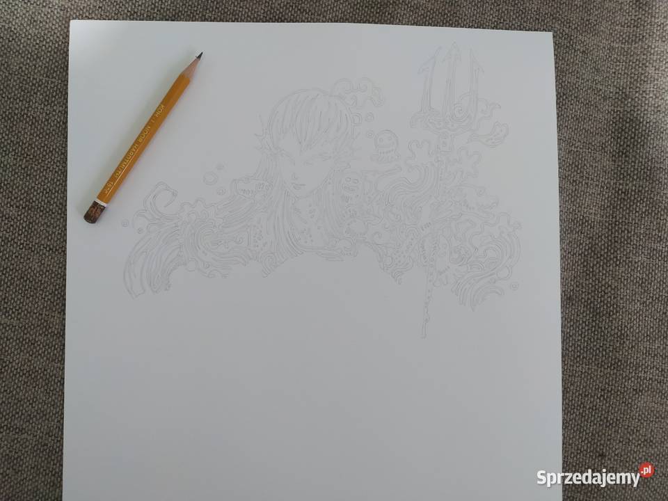 Rysunek syrena cienkopis blok tech A3 250 gm2 Warszawa