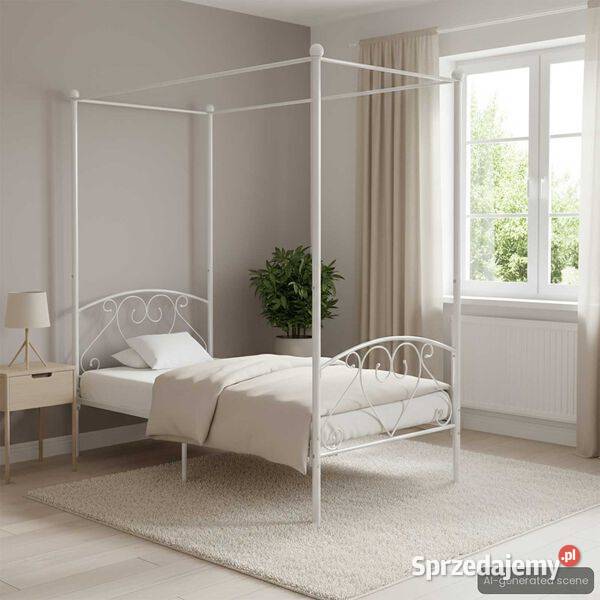 vidaXL Rama łóżka z baldachimem biała Warszawa