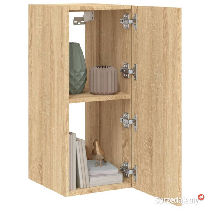 Ścienne szafki TV z LED 2 dąb sonoma 305x35x70 Warszawa