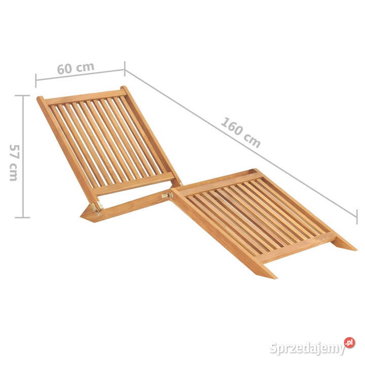 Leżak lite drewno tekowe WM316152 mazowieckie Warszawa