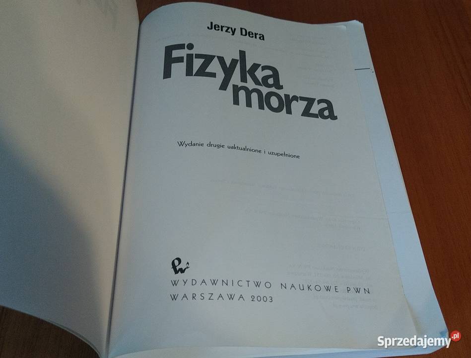 Fizyka morza Jerzy Dera Oceanografia wyd 2 2003 Gdańsk sprzedam