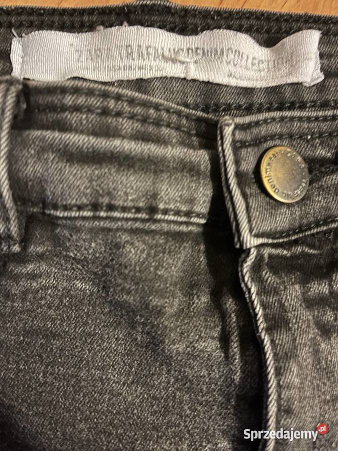 Czarne jeansy ZARA skinny z czerwonymi paskami Sochaczew sprzedam