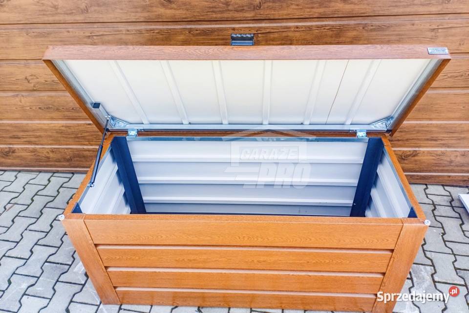 Skrzynia ogrodowa metalowa kufer 120x50x70 złoty Legnica