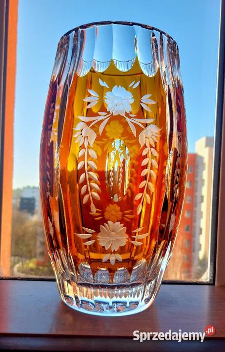 Wielki wazon kryształowy PRL Wrocław