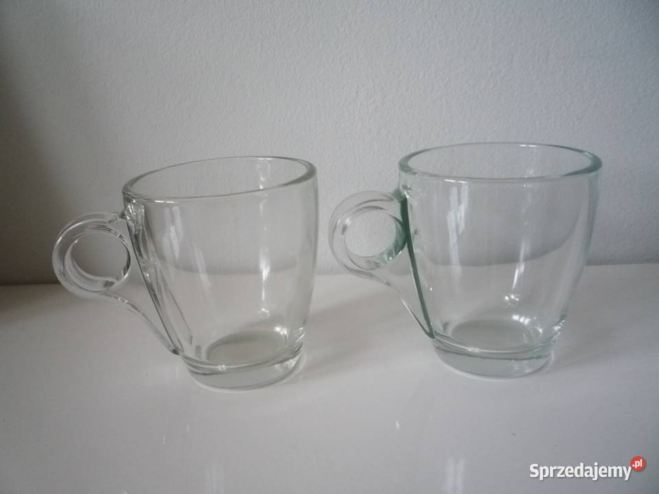 Nowe 2 Kubki Poj 100ml Grube Szkło Przezroczyste Szczecin