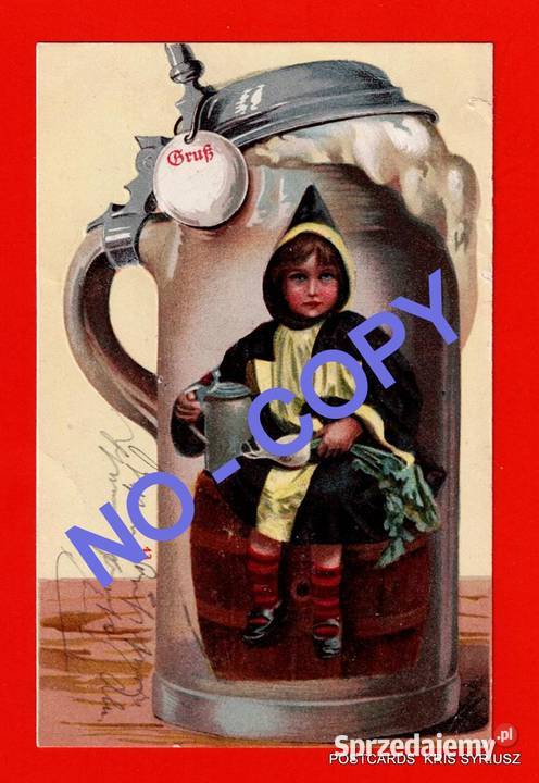 Pocztówka Piwo Kufel Gruss 1900